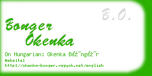 bonger okenka business card